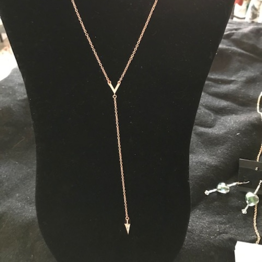 Rose gold v drop necklace - Rebecca Minkoff